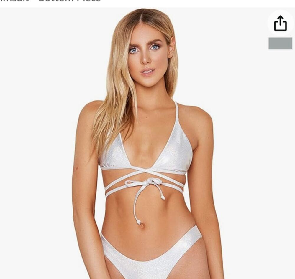 Dippin' Daisy's Silver Vibe Bikini Top Sz XL